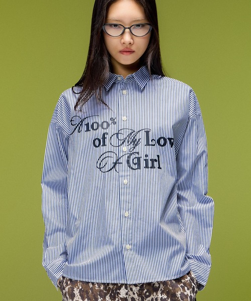 MIX FONT LOGO L/S SHIRT（シャツ/ブラウス）｜X-girl（エックスガール