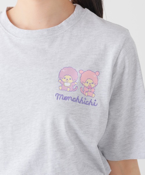 Honeys(ハニーズ)の「モンチッチ×サンリオキャラクターズ/Tシャツ(Tシャツ/カットソー・レディース・ピンク/ブラック/オートミール/ホワイト・3L/L/LL/M/S/SS)」の1枚目の写真