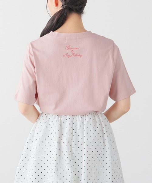 Honeys(ハニーズ)の「モンチッチ×サンリオキャラクターズ/Tシャツ(Tシャツ/カットソー・レディース・ピンク/ブラック/オートミール/ホワイト・3L/L/LL/M/S/SS)」の19枚目の写真