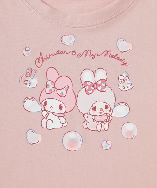 Honeys(ハニーズ)の「モンチッチ×サンリオキャラクターズ/Tシャツ(Tシャツ/カットソー・レディース・ピンク/ブラック/オートミール/ホワイト・3L/L/LL/M/S/SS)」の22枚目の写真