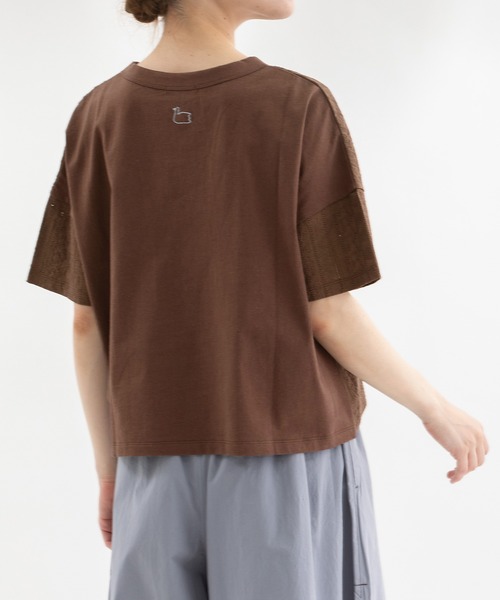 nop de nod（ノップドゥノッド）の「エンブロイダリーTシャツ（Tシャツ/カットソー・レディース・オフホワイト/ブラウン/ネイビー・3）」の9枚目の写真