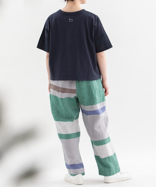nop de nod（ノップドゥノッド）の「エンブロイダリーTシャツ（Tシャツ/カットソー・レディース・オフホワイト/ブラウン/ネイビー・3）」の14枚目の写真