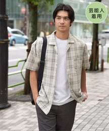 【MonoMax × 小泉孝太郎】Reflax(R)冷感UVオープンカラーシャツ「小泉孝太郎さん着用モデル」