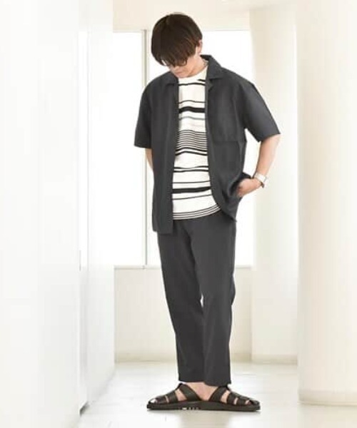 ikka（イッカ）の「【MonoMax × 小泉孝太郎】Reflax(R)冷感UVオープンカラーシャツ「小泉孝太郎さん着用モデル」（シャツ/ブラウス・メンズ・ブラウン系その他/ネイビー/チャコール/ターコイズブルー/グリーン/ライトグレー・M/S/XL/L）」の8枚目の写真