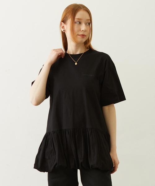 MILKFED.(ミルクフェド)の「BALLOON TUNIC(Tシャツ/カットソー・レディース・ベージュ/ブラック/ホワイト・ONE SIZE)」の1枚目の写真
