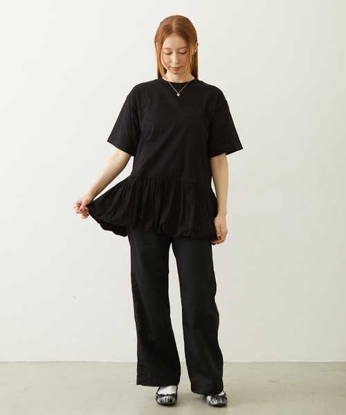 MILKFED.(ミルクフェド)の「BALLOON TUNIC(Tシャツ/カットソー・レディース・ベージュ/ブラック/ホワイト・ONE SIZE)」の5枚目の写真
