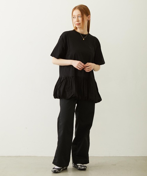 MILKFED.(ミルクフェド)の「BALLOON TUNIC(Tシャツ/カットソー・レディース・ベージュ/ブラック/ホワイト・ONE SIZE)」の6枚目の写真