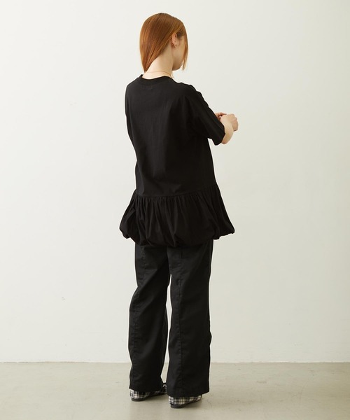 MILKFED.(ミルクフェド)の「BALLOON TUNIC(Tシャツ/カットソー・レディース・ベージュ/ブラック/ホワイト・ONE SIZE)」の7枚目の写真