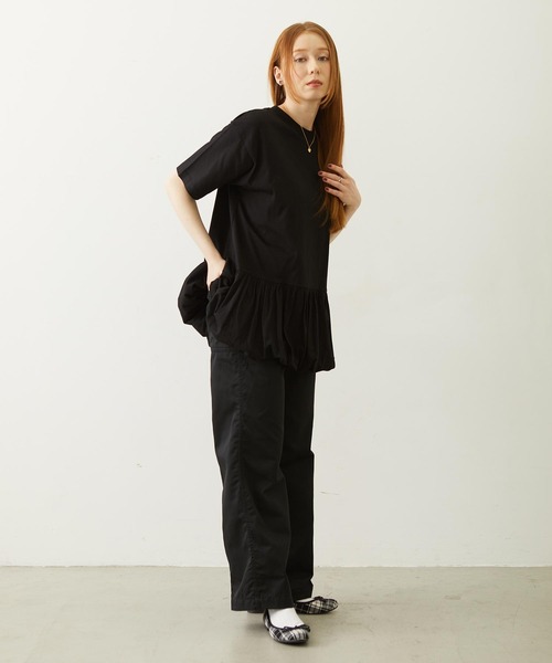 MILKFED.(ミルクフェド)の「BALLOON TUNIC(Tシャツ/カットソー・レディース・ベージュ/ブラック/ホワイト・ONE SIZE)」の8枚目の写真