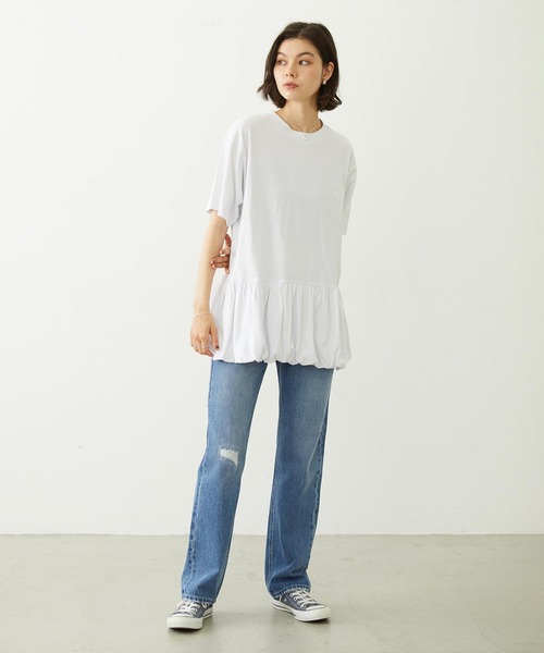 MILKFED.(ミルクフェド)の「BALLOON TUNIC(Tシャツ/カットソー・レディース・ベージュ/ブラック/ホワイト・ONE SIZE)」の17枚目の写真