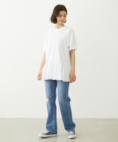 MILKFED.(ミルクフェド)の「BALLOON TUNIC(Tシャツ/カットソー・レディース・ベージュ/ブラック/ホワイト・ONE SIZE)」の18枚目の写真