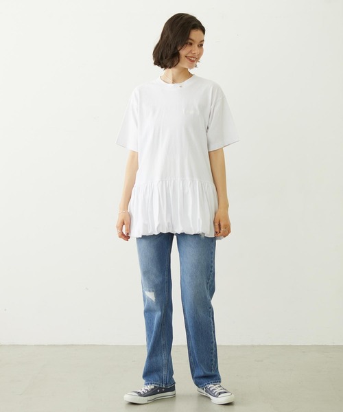 MILKFED.(ミルクフェド)の「BALLOON TUNIC(Tシャツ/カットソー・レディース・ベージュ/ブラック/ホワイト・ONE SIZE)」の20枚目の写真