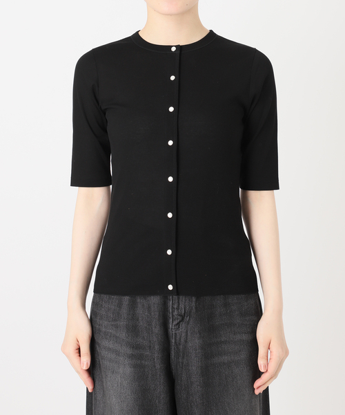 IENA LA BOUCLE(イエナラブークル)の「IENA LA BOUCLE コットンリブスナップハーフスリーブカーディガン(Tシャツ/カットソー・レディース・ブラウン/ブラック・FREE)」の18枚目の写真