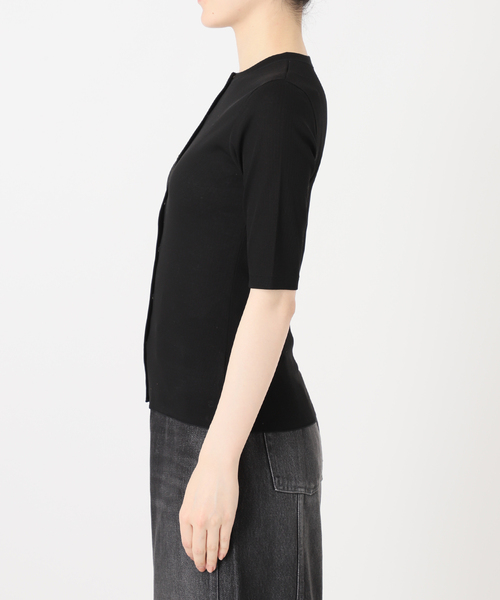 IENA LA BOUCLE(イエナラブークル)の「IENA LA BOUCLE コットンリブスナップハーフスリーブカーディガン(Tシャツ/カットソー・レディース・ブラウン/ブラック・FREE)」の19枚目の写真