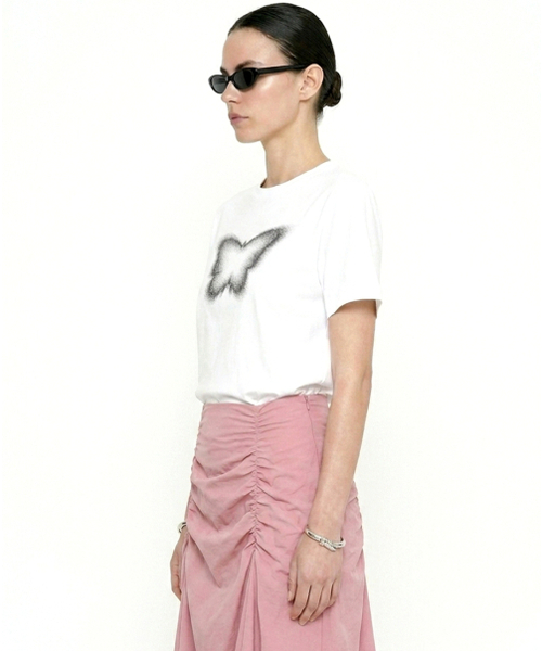 REBRENNER(リブレンナー)の「DTF 20番手 ブラックバタフライスタンダード 半袖Tシャツ ホワイト(Tシャツ/カットソー・レディース・その他・SMALL/MEDIUM/LARGE/X-LARGE/2XL/3XL/4XL)」の2枚目の写真
