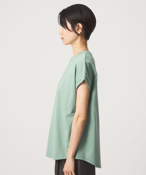 green label relaxing（グリーンレーベルリラクシング）の「バックスリット   プルオーバー カットソー 制菌（Tシャツ/カットソー・レディース・ダークグレー/オフホワイト/ブラウン/ライム・FREE）」の10枚目の写真