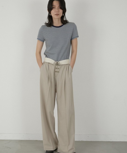 LA PEAU DE GEM(ラポドゥジェム)の「【LA PEAU DE GEM】hemp border tee/ヘンプボーダーT(Tシャツ/カットソー・レディース・ブラック/ブルー・FREE)」の10枚目の写真