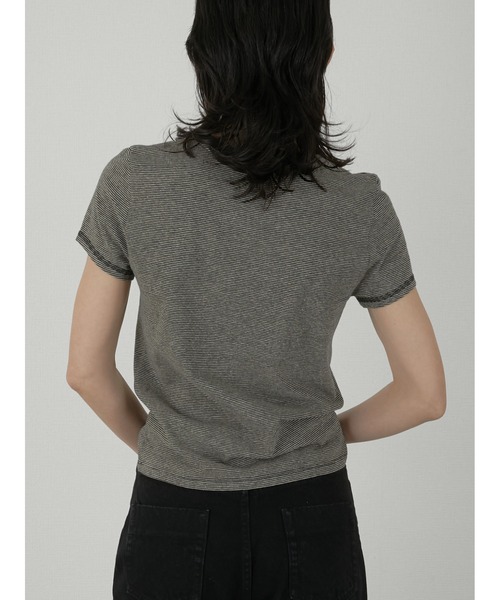 LA PEAU DE GEM(ラポドゥジェム)の「【LA PEAU DE GEM】hemp border tee/ヘンプボーダーT(Tシャツ/カットソー・レディース・ブラック/ブルー・FREE)」の16枚目の写真