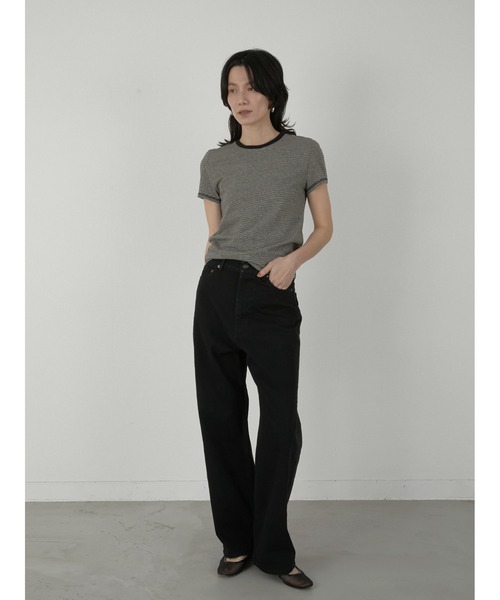 LA PEAU DE GEM(ラポドゥジェム)の「【LA PEAU DE GEM】hemp border tee/ヘンプボーダーT(Tシャツ/カットソー・レディース・ブラック/ブルー・FREE)」の17枚目の写真
