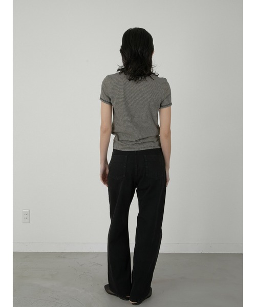 LA PEAU DE GEM(ラポドゥジェム)の「【LA PEAU DE GEM】hemp border tee/ヘンプボーダーT(Tシャツ/カットソー・レディース・ブラック/ブルー・FREE)」の18枚目の写真