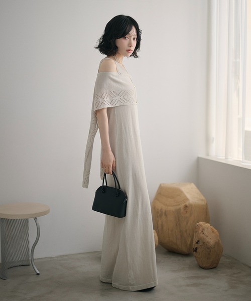 LAULEN(ローレン)の「multi way shawl set american sleeve dress /マルチウェイショールセット アメリカンスリーブドレス(ワンピース・レディース・グレー/ブラック・FREE)」の8枚目の写真