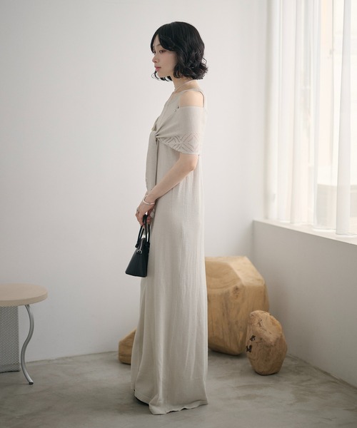 LAULEN(ローレン)の「multi way shawl set american sleeve dress /マルチウェイショールセット アメリカンスリーブドレス(ワンピース・レディース・グレー/ブラック・FREE)」の20枚目の写真