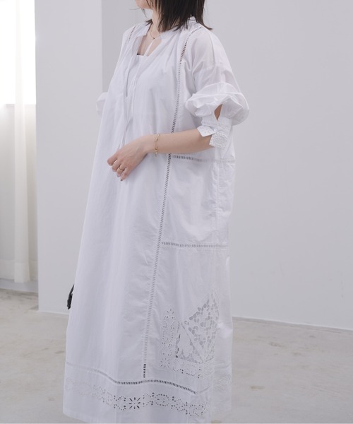 Pqran(クラン)の「カットワーク刺繍カフタンワンピース(ワンピース・レディース・ブラック/オフホワイト・FREE)」の20枚目の写真