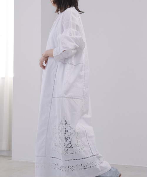 Pqran(クラン)の「カットワーク刺繍カフタンワンピース(ワンピース・レディース・ブラック/オフホワイト・FREE)」の21枚目の写真