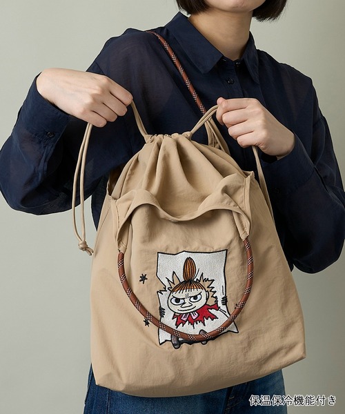 MOOMIN(ムーミン)の「【MOOMIN】(ムーミン) 軽量 A4 B4収納 軽撥水 刺繍 マルシェバッグ RMPK-06HR(トートバッグ・レディース・ライトグレー/ネイビー/ベージュ/カーキ・ONE SIZE)」の3枚目の写真