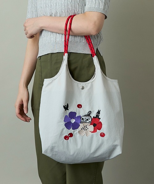 MOOMIN(ムーミン)の「【MOOMIN】(ムーミン) 軽量 A4 B4収納 軽撥水 刺繍 マルシェバッグ RMPK-06HR(トートバッグ・レディース・ライトグレー/ネイビー/ベージュ/カーキ・ONE SIZE)」の17枚目の写真