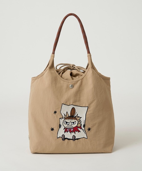 MOOMIN(ムーミン)の「【MOOMIN】(ムーミン) 軽量 A4 B4収納 軽撥水 刺繍 マルシェバッグ RMPK-06HR(トートバッグ・レディース・ライトグレー/ネイビー/ベージュ/カーキ・ONE SIZE)」の6枚目の写真