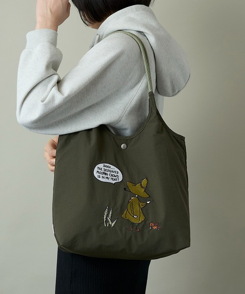 MOOMIN(ムーミン)の「【MOOMIN】(ムーミン) 軽量 A4 B4収納 軽撥水 刺繍 マルシェバッグ RMPK-06HR(トートバッグ・レディース・ライトグレー/ネイビー/ベージュ/カーキ・ONE SIZE)」の22枚目の写真