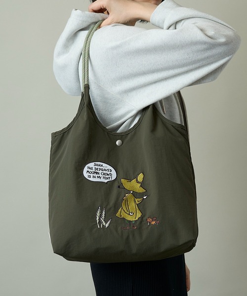 MOOMIN(ムーミン)の「【MOOMIN】(ムーミン) 軽量 A4 B4収納 軽撥水 刺繍 マルシェバッグ RMPK-06HR(トートバッグ・レディース・ライトグレー/ネイビー/ベージュ/カーキ・ONE SIZE)」の21枚目の写真