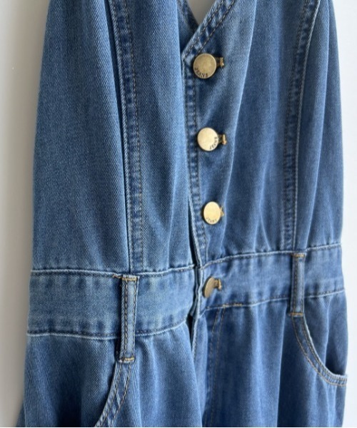 YUGA(ユーガ)の「YUGA_YGMC Korean-style Halter neck denim long dress(ワンピース・レディース・インディゴブルー・FREE)」の17枚目の写真