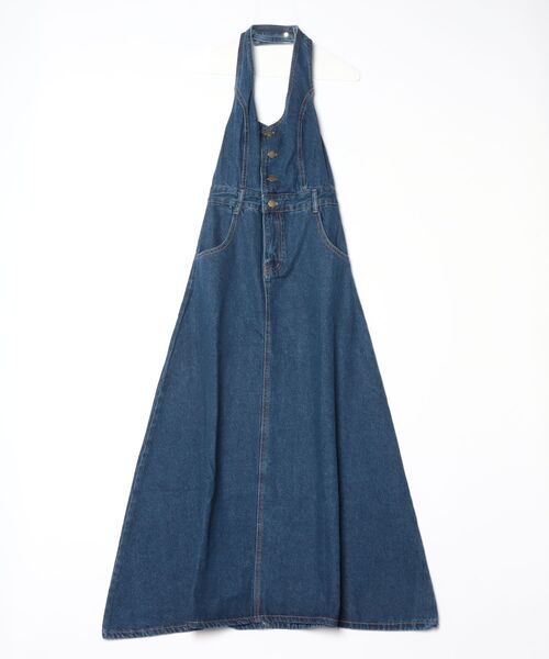 YUGA(ユーガ)の「YUGA_YGMC Korean-style Halter neck denim long dress(ワンピース・レディース・インディゴブルー・FREE)」の20枚目の写真