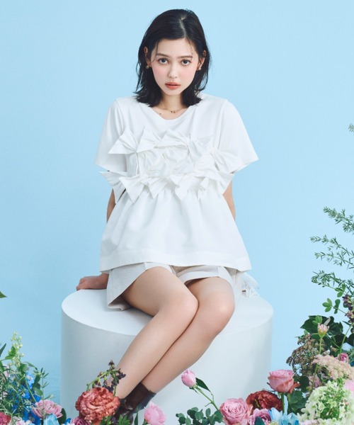 HANAE MORI×CELFORDコラボ】バタフライリボンチュニック（Tシャツ