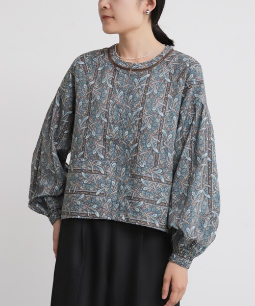 NOMBRE IMPAIR(ノンブルアンペール)の「ペイズリーストライプ パフスリーブボレロ(シャツ/ブラウス・レディース・ボルドー/ブラウン・FREE)」の1枚目の写真