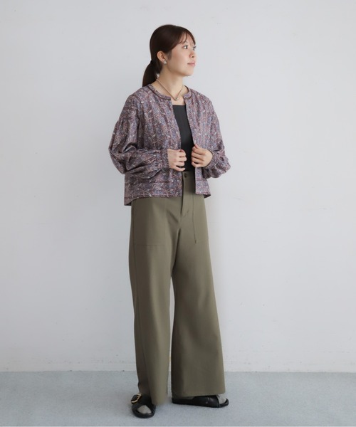 NOMBRE IMPAIR(ノンブルアンペール)の「ペイズリーストライプ パフスリーブボレロ(シャツ/ブラウス・レディース・ボルドー/ブラウン・FREE)」の6枚目の写真