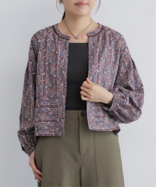 NOMBRE IMPAIR(ノンブルアンペール)の「ペイズリーストライプ パフスリーブボレロ(シャツ/ブラウス・レディース・ボルドー/ブラウン・FREE)」の5枚目の写真