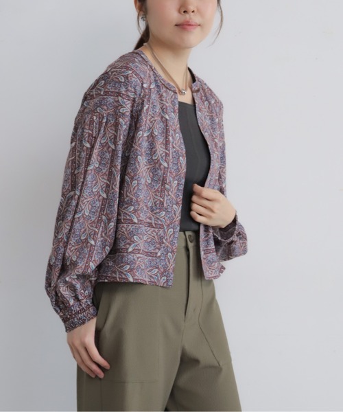 NOMBRE IMPAIR(ノンブルアンペール)の「ペイズリーストライプ パフスリーブボレロ(シャツ/ブラウス・レディース・ボルドー/ブラウン・FREE)」の8枚目の写真