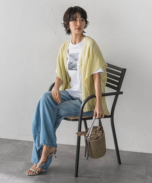 la.f…（ラエフ）の「“着回し自在！”シアー2WAYブラウス（シャツ/ブラウス・レディース・ブラック/イエロー/ライトグレー・9号）」の8枚目の写真