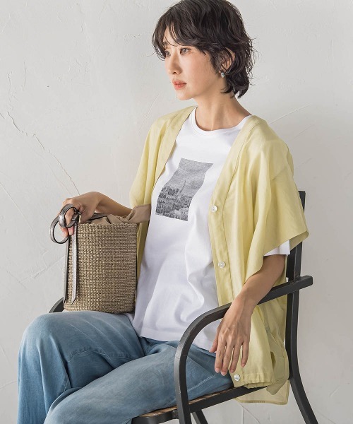 la.f…（ラエフ）の「“着回し自在！”シアー2WAYブラウス（シャツ/ブラウス・レディース・ブラック/イエロー/ライトグレー・9号）」の7枚目の写真