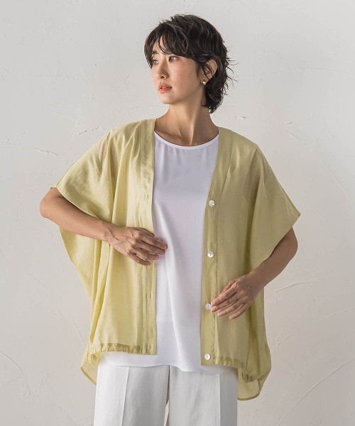 la.f…（ラエフ）の「“着回し自在！”シアー2WAYブラウス（シャツ/ブラウス・レディース・ブラック/イエロー/ライトグレー・9号）」の10枚目の写真