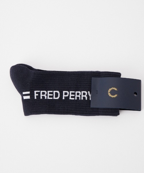 FRED PERRY（フレッドペリー）の「【WEB先行予約】[FRED PERRY/フレッドペリー] ラインロゴ ミドル丈スポーツソックス(WEB限定)（ソックス/靴下・レディース・ホワイト/ネイビー・4-6/6-8）」の3枚目の写真