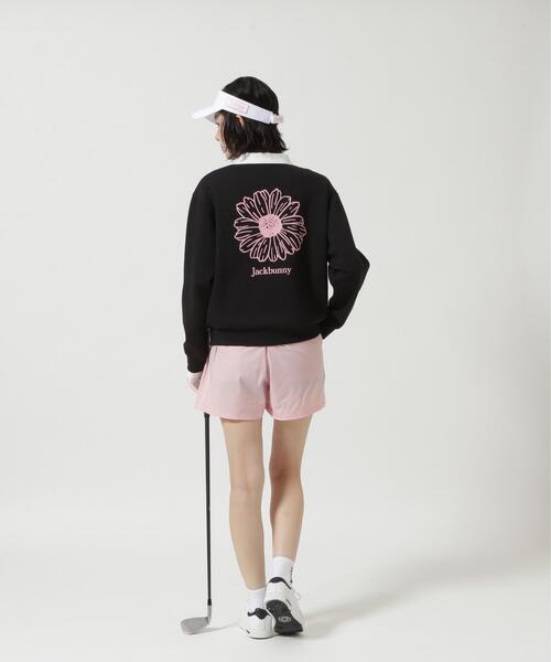 Jack Bunny!!(ジャックバニー)の「【Jack Bunny!!】ハイゲージダブルフェイス長袖ポロシャツ(ポロシャツ・レディース・ブルー・MEDIUM)」の3枚目の写真
