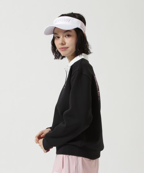 Jack Bunny!!(ジャックバニー)の「【Jack Bunny!!】ハイゲージダブルフェイス長袖ポロシャツ(ポロシャツ・レディース・ブルー・MEDIUM)」の5枚目の写真