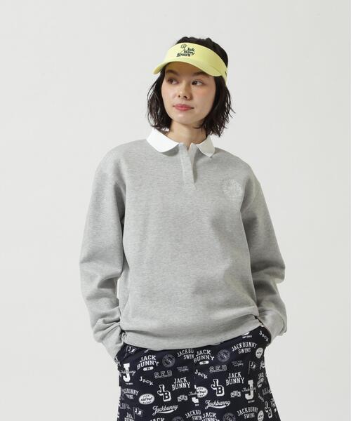 Jack Bunny!!(ジャックバニー)の「【Jack Bunny!!】ハイゲージダブルフェイス長袖ポロシャツ(ポロシャツ・レディース・ブルー・MEDIUM)」の16枚目の写真