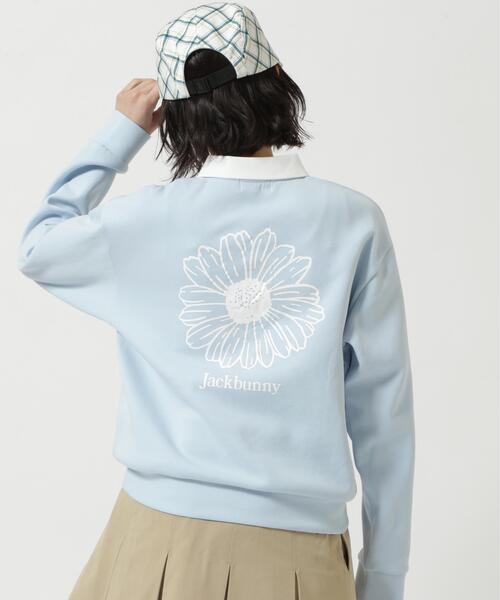 Jack Bunny!!(ジャックバニー)の「【Jack Bunny!!】ハイゲージダブルフェイス長袖ポロシャツ(ポロシャツ・レディース・ブルー・MEDIUM)」の21枚目の写真