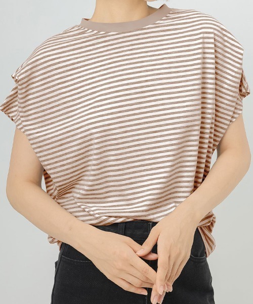 Flugge(フラッジー)の「フレアスリーブボーダーT(Tシャツ/カットソー・レディース・ブラウン/ネイビー・LARGE/MEDIUM)」の11枚目の写真