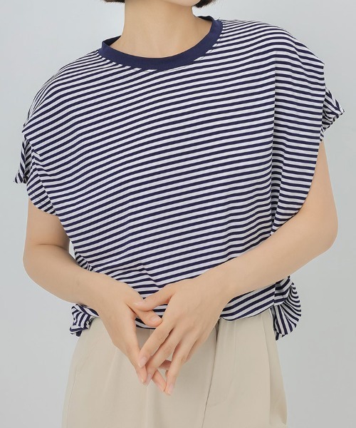 Flugge(フラッジー)の「フレアスリーブボーダーT(Tシャツ/カットソー・レディース・ブラウン/ネイビー・LARGE/MEDIUM)」の15枚目の写真